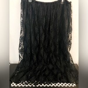 Caron Joy ankle length black lace dress
